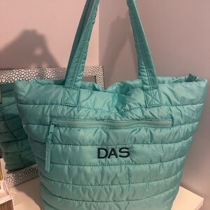 DAS Aqua Quilted Tote Bag